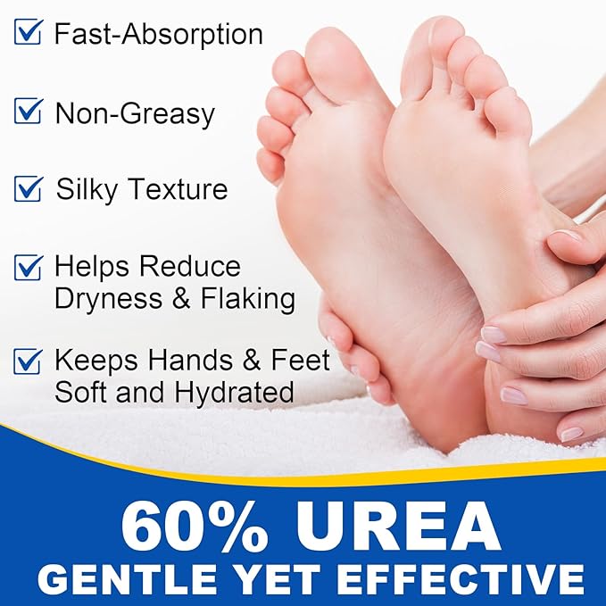 60% Urea with 2% Salicylic Acid Urea Foot Care Stick, Foot Lotion Stick, Foot Care Cream Moisturizer&Hydrates for Dry Cracked Feet, Knees, Elbows, Hands, Heel Stick for Cracked Feet -1.41oz