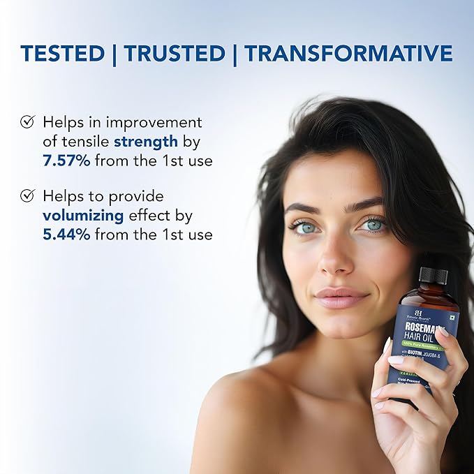 Botanic Hearth Rosemary Hair Oil 2 fl oz | With Derma Roller & Glass Bottle | Hair Growth Oil for Stronger, Thicker Hair | Lightweight, Non-Sticky Formula | Pack in Monocarton