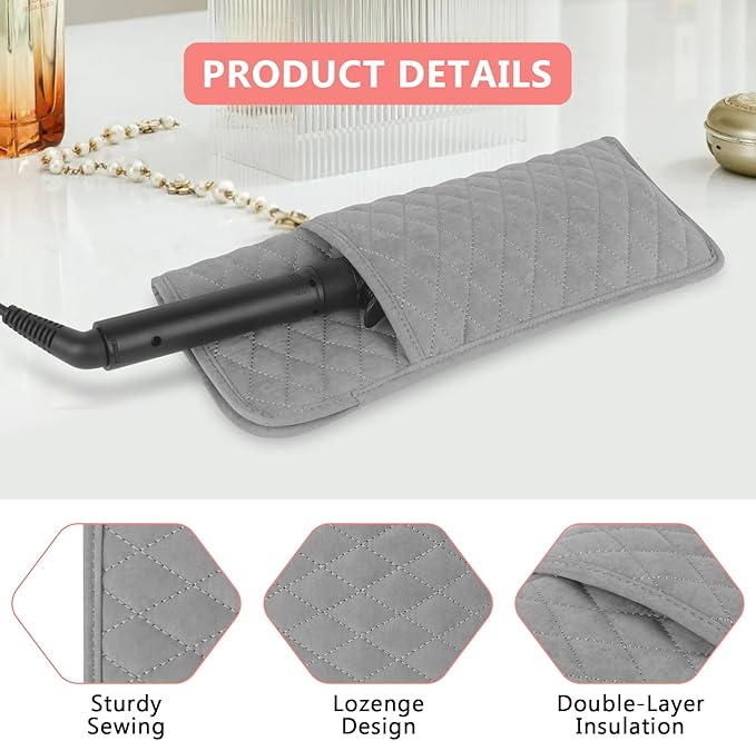 Heat Resistant Hair Tools Organizer Bag Portable Travel Storage Cover Pouch for Hair Straighteners, Curling Irons, Flat Irons and Hot Styling Tools(13.8" x 5.5")