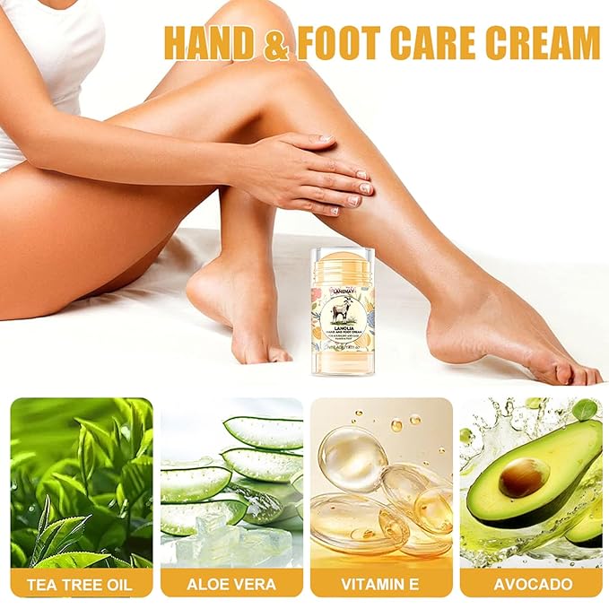 2Pcs Urea Cream 60% for Feet & Dry Cracked Skin, Cracked Heel Repair Stick Maximum Strength Moisturizing Foot & Hand Balm (Lavender)