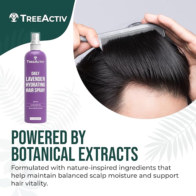 Nourishing Hair Growth Spray for Men and Women Hair Thickening Spray with Biotin Lavender Oil & Silk Amino Acids Lightweight Daily Leave-In Formula for Fuller Softer Hair, 8 fl oz