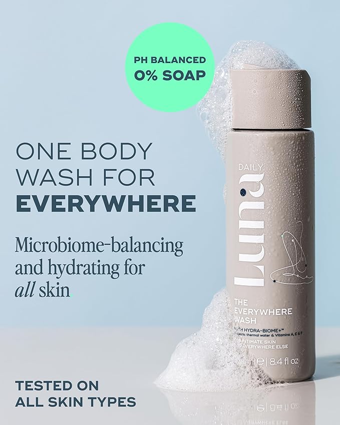 Luna Daily Feminine Wash, Fresh Jasmine & Ylang Ylang Scent | pH-Balanced Body Wash for Women | Moisturizing Aloe Vera & Prebiotics | Sensitive Daily Cleanser & Pregnancy-Safe, 250ml