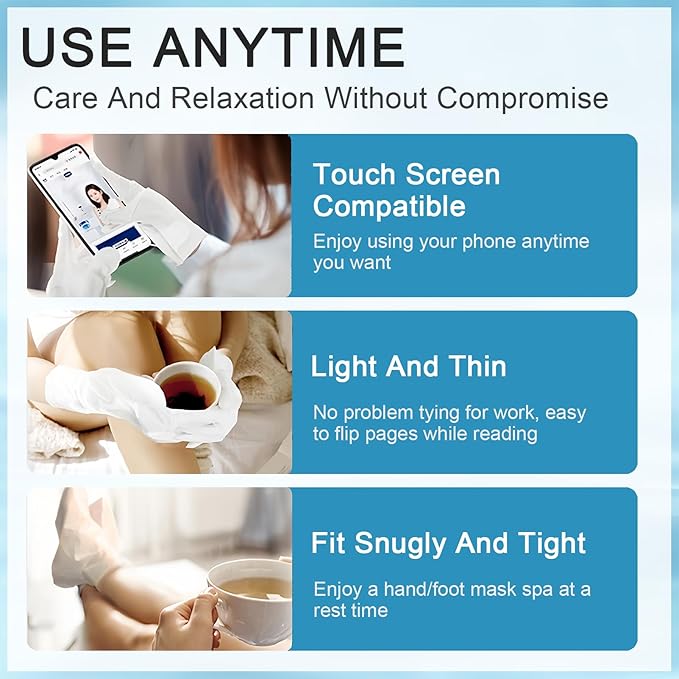 8 Pairs Hand and Feet Mask, Hand Gloves Moisturizing, Hydrating, Feet Peeling Mask for Men Women Repairing Dry, Cracked Skin, Aloe Vera & Lavender,