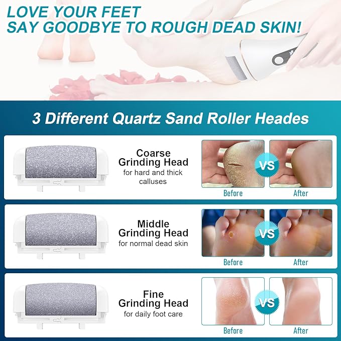 Electric Callus Remover for Feet Rechargeable Portable Electronic Foot File Pedicure Tools 16 In 1 Foot Callus Remover Kit Foot Scrubber Professional Foot Care To Remove Dead Skin Hard Skin Dry Cracks