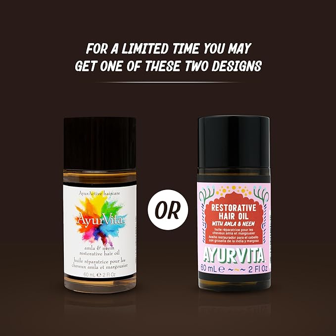 Restorative Hair Oil - Amla for Strengthening & Neem for Preventing Dryness and Dandruff - For Dry, Damaged Hair Growth - For Men & Women - 2 fl oz