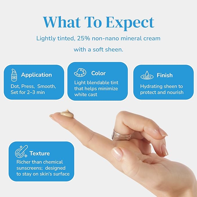 Mineral Face Sunscreen SPF 50, Tinted Aussie Zinc Oxide Sunblock with Hydrating Hyaluronic Acid, Reef Safe, Natural, Vegan, Australian Made, 80min Water Resistant, Unscented, 100g 3.4oz