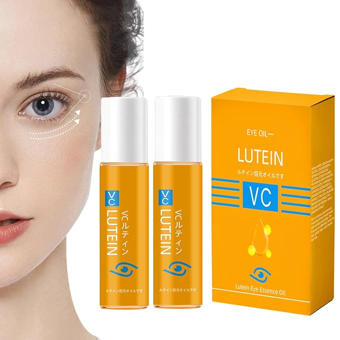 Vc Anti-Wrinkle Eye Serum Oil,Lutein Oil for Eyes for Women & Men with Roller,Suit for Dark Circles & Puffiness,Firming Anti-Aging (2 pack)