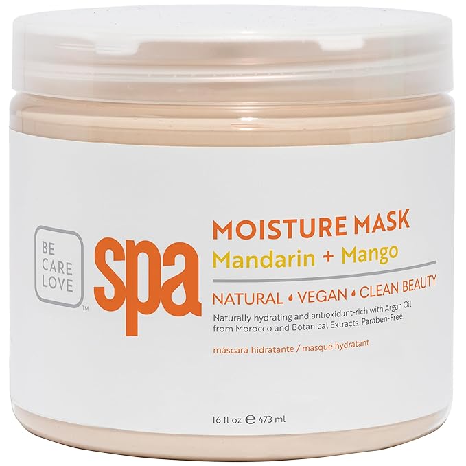 BCL SPA Organic Mandarin and Mango moisture mask for hands, foot mask, and body mask skin care spa treatment, home or professional use with argan oil, olive oil, aloe vera, cucumber, and kelp 16 fl oz