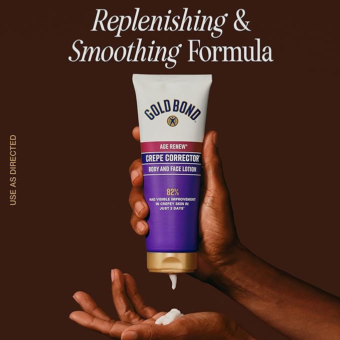 Gold Bond Age Renew Crepe Corrector Body Lotion, Replenishing & Smoothing Formula, 8 oz. & Age Renew Neck & Chest Firming Cream, 2 oz., Clinically Tested Skin Firming Cream