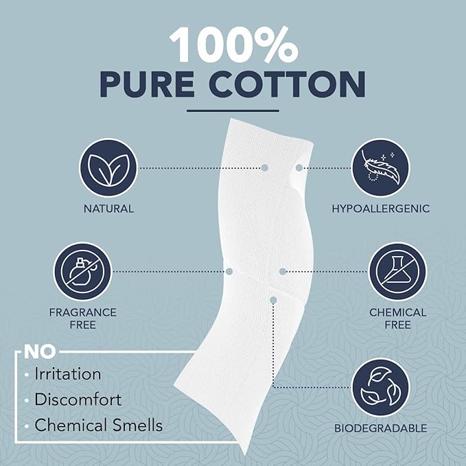100% Pure Cotton Face Towels – 80 Count Large Disposable Wash Cloths for Face Washing, Makeup Removal & Acne Care | Ultra Soft, Hypoallergenic & Fragrance-Free