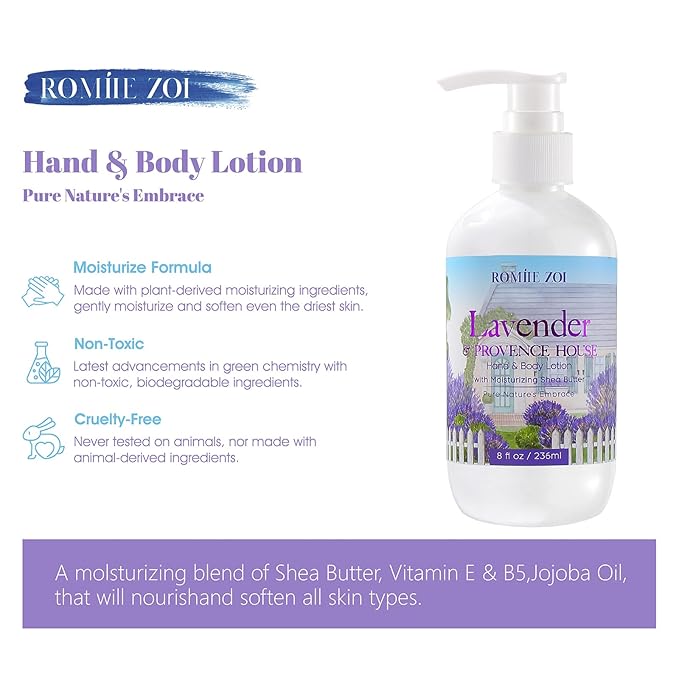 ROMIIE ZOI Daily Hand & Body Lotion with Moisturizing Shea Butter - Lavender & Rosemary - 236 ML / 8 FL OZ