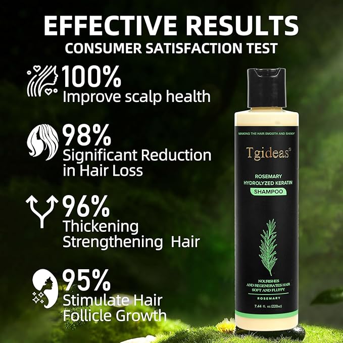 Organic Rosemary Hair Growth Shampoo for Women and Men-Natural Thickening & Strengthening Shampoo with Hydrolyzed Keratin for Thinning Hair & Hair Loss 7.4 fl.oz - 2 Packs