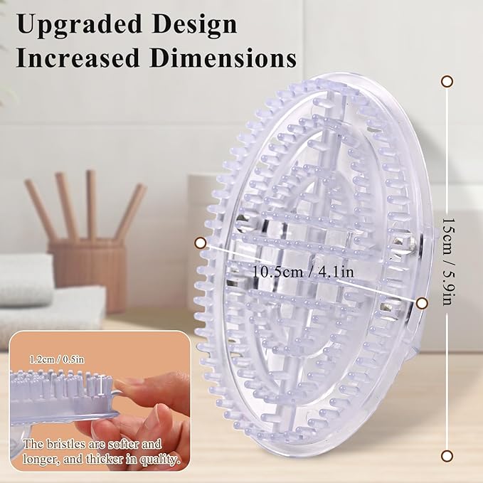 2Pcs Meridian Massage Brush, Upgrade Pro Meridian Brush for Belly, Beauty Salon Professional Custom Meridian Brush, Full Body SPA Massager Relaxation, Acupressure Meridian, Scalp Massage (Clear)