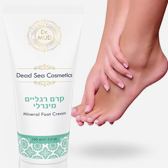 Dr. Mud Dead Sea Mineral Foot Cream For Dry Cracked Feet with Avocado and Olive Fruit Extract, Jojoba Seed Oil and Dead Sea Salt & Minerals