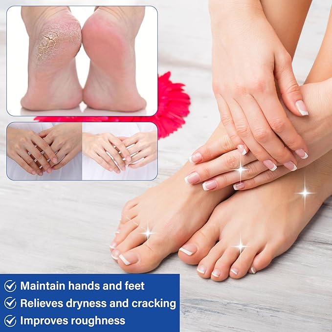 2PCS 60% Urea Hydrating and Anti-Cracking Foot Cream，2025 Upgraded Hand and Foot Cream Urea Moisturizer，Hydrates Dry and Cracked Feet and Hand (1.41 Ounce, White)