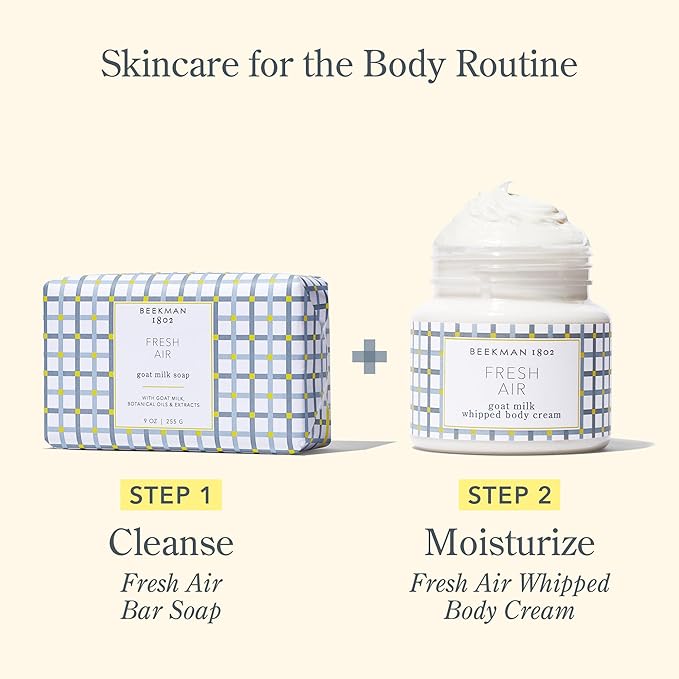 Beekman 1802 Whipped Body Cream – Moisturizes & Softens Skin with Goat Milk, Mango Seed Butter & Vitamin E – 8 oz – Fresh Air