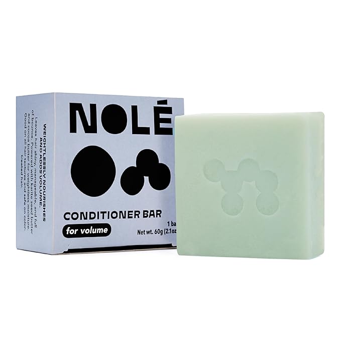 NOLE CARE Sustainable Conditioner Bar with Arnica & Batana Oil for Volume - Sustainable, PH Balanced, Rice Protein, Silky Hair Formula, Plastic-Free Packaging, 2.12 oz Bar