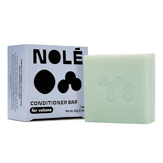 NOLE CARE Sustainable Conditioner Bar with Arnica & Batana Oil for Volume - Sustainable, PH Balanced, Rice Protein, Silky Hair Formula, Plastic-Free Packaging, 2.12 oz Bar