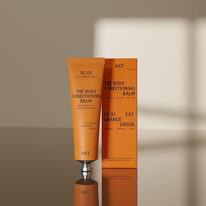 AKT The Body Conditioning Balm 3.4 Fl Oz, Firming Cream, Hydrating Body Balm with Olive Squalane & Lactic Acid, Vegan Moisturizer, Plastic Free, Sc.01 Orange Grove, All Genders