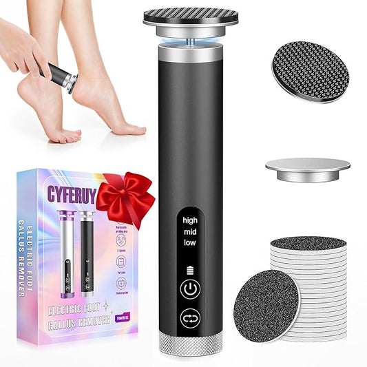 Electric Foot Callus Remover with Nano-Glass Head, Rechargeable Electric Foot File with Upgraded Powerful Metal Gear Motor, Premium Aluminum Cordless Callus Remover for Feet, Gifts for Men Women