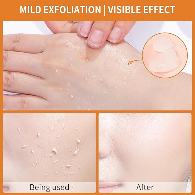 Orange Exfoliating Gel, Moisturizer Face Body Scrub Gel,Deep Cleansing Moisturizing Facial Exfoliator,Natural Orange Peeling Gel Face Scrub (2PCS)