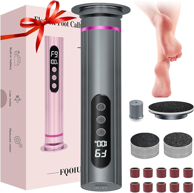 Electric Feet Callus Remover,2 in 1 Foot File,Adjustable Speed Foot File with Sandpaper Discs & Grinding Heads, 9 Speeds Electric Foot Callus Remover, Pedicure Tools for Valentine's Day Gift