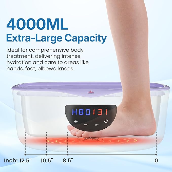 4000ml Paraffin Wax Machine for Hands and Feet, Paraffin Wax Warmer Kit with Auto-time & Temperature Control, Paraffin Bath Machine for Hands w/ 8Pack Refills, Purple