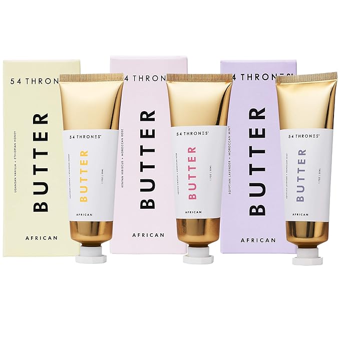 54 Thrones Motherhood Bundle: Full Size Lavender, Rose, & Vanilla, Shea Butter, Intensive Dry Skin Support, Moisturizing Body Butter for Women, Moisturizing Body Balm and Cream