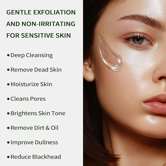 Face Scrub Aloe Vera Exfoliating Gel, Face Exfoliator Peeling Gel Brightening Facial Scrub, Exfoliating Facial Wash Cleanser, Deep Clean Pores, Exfoliate Dirt and Dead Skin for Sensitive Skin, 80g