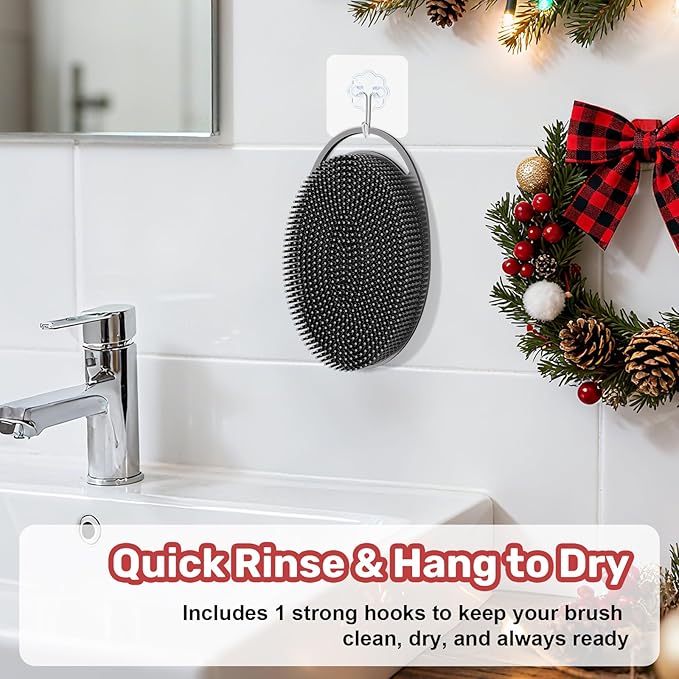 Silicone Body Scrubber - Perfect Christmas Stocking Stuffers for Men, Women, Kids & Teens| Bulk Stocking Stuffers Gift Idea, Exfoliating Bath Brush, Fun Stocking Stuffers Candy Alternative 2025