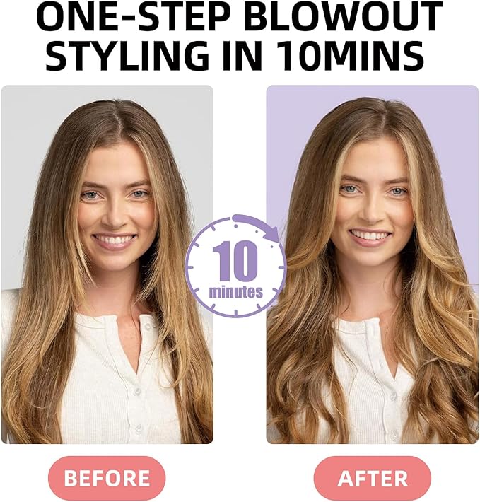 Thermal Brush, 1.7 Inch Heated Round Brush for Women, Dual Voltage Negative Ion Hot Brushes Styler for Blowout Look, Curling & Volumizing & Straightener for Dry Hair