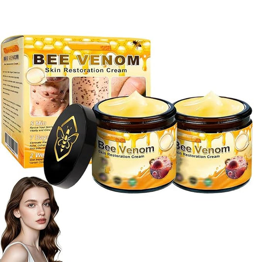 2 PCS Bee Venom Skin Restoration Cream,Bee Venom Skin Treatment Cream,Firms and Rejuvenates, Quickly Smoothing Out Wrinkles and Fine Lines