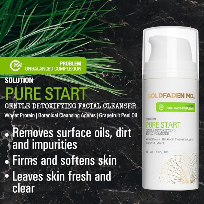 Goldfaden MD Cleansing Essentials Travel Set Microderm Daily Facial Exfoliator Face Cleaner 1.7oz & Detoxifying Natural Facial Cleanser 1oz