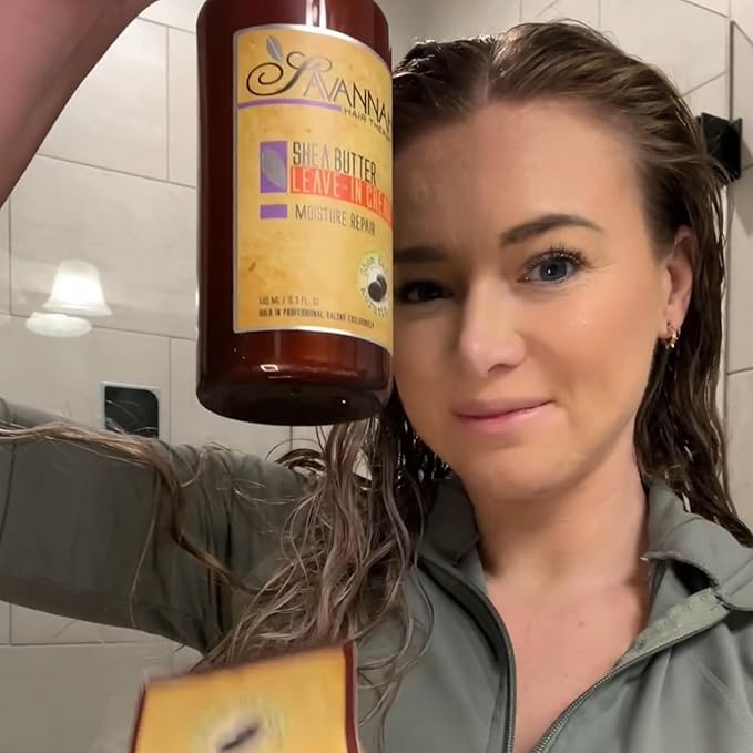 Savannah Hair Therapy Leave-In Cream with Shea Butter, Keratin & Silk Protein – Moisturizing & Anti-Frizz Treatment for Dry, Damaged or Color-Treated Hair – Professional Salon Formula 500 ml (16.9 oz)