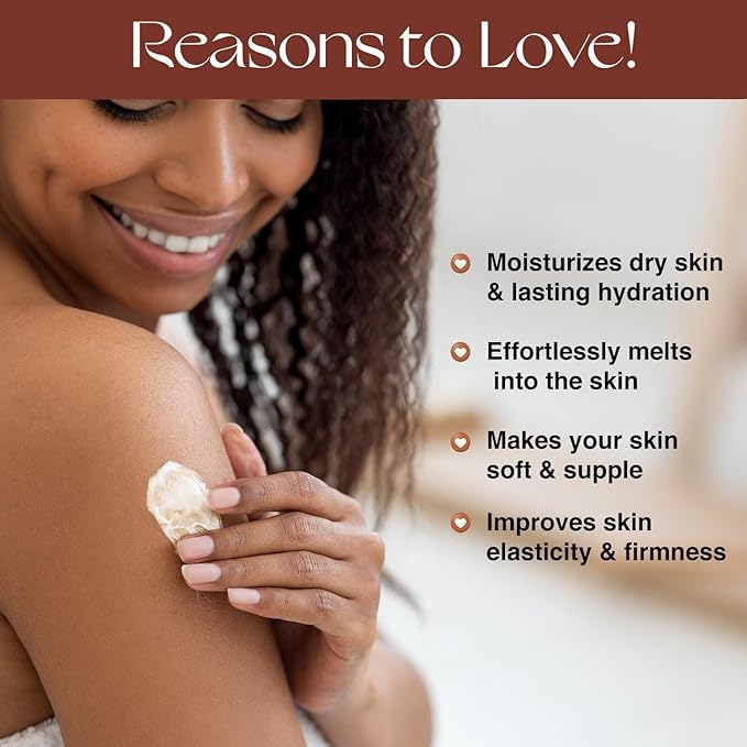 NOURISH MANTRA Shea & Cocoa Body Butter | Creamy Moisturizer for Long-Lasting Moisture & Soft Skin | Infused with Shea Butter & Cocoa Butter | Suits All Skin Types | For Women & Men | 100 g