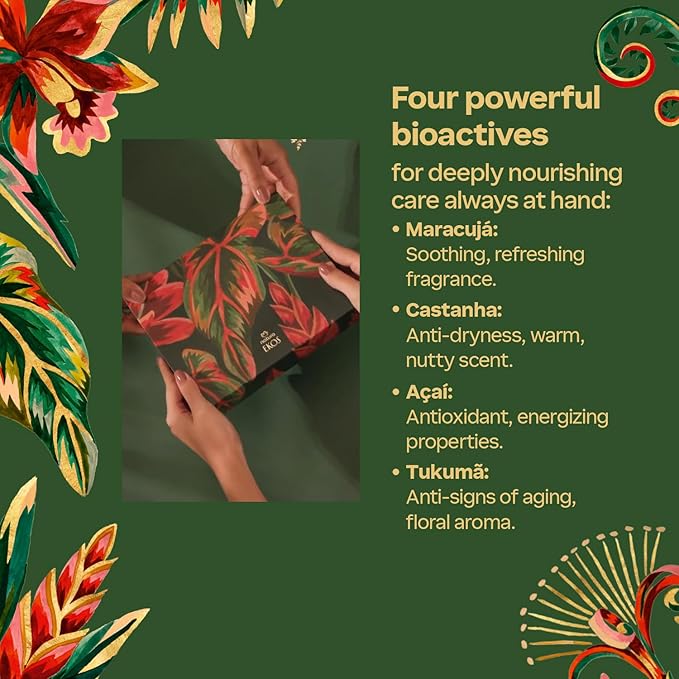 Natura - Deluxe Hand Cream Holiday Set – 4 Vegan Brazilian Hand Cream Gift Collection – Brazil Nut, Passion Fruit, Açaí & Cumaru – Nourishing Moisturizer for Dry Hands – Full Size 2.6 oz