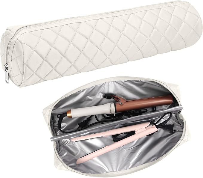 Large Hot Hair Tools Organizer Bag Portable Travel Heat Resistant Storage Case Pouch for Curling Irons, Flat Irons, Hair Straighteners and Styling Tools(17.7" x 3.9")