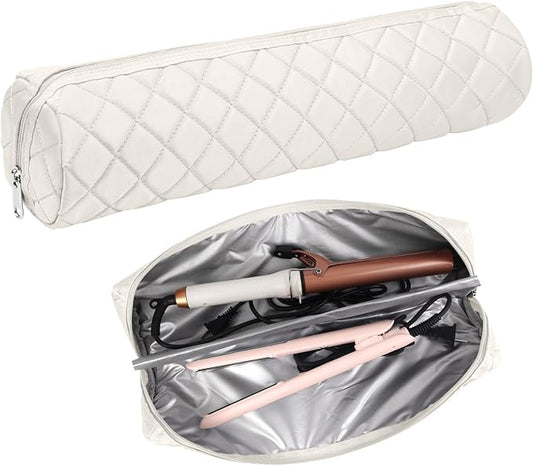 Large Hot Hair Tools Organizer Bag Portable Travel Heat Resistant Storage Case Pouch for Curling Irons, Flat Irons, Hair Straighteners and Styling Tools(17.7" x 3.9")