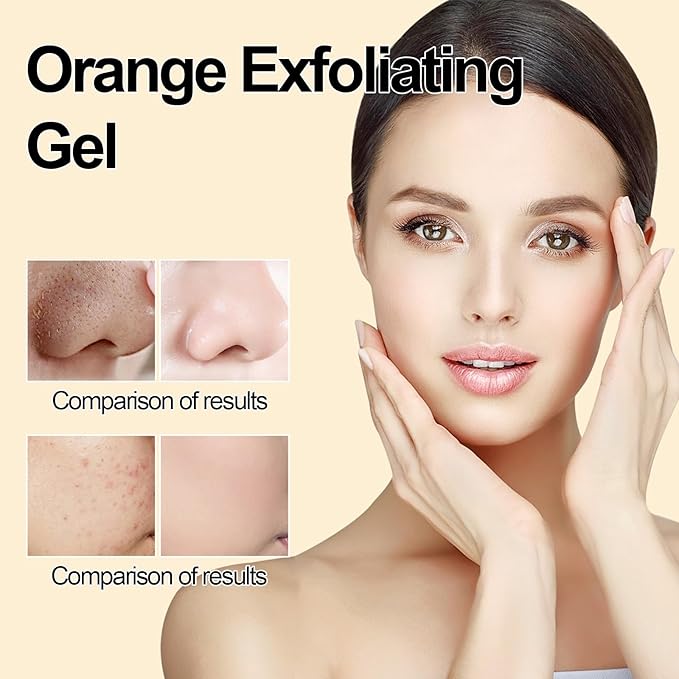 BROUYOUE Orange Exfoliating Gel Scrub for Face and Body, Deep Cleansing Moisturizing Skin Orange Peeling Gel, All Skin Types (2pcs)