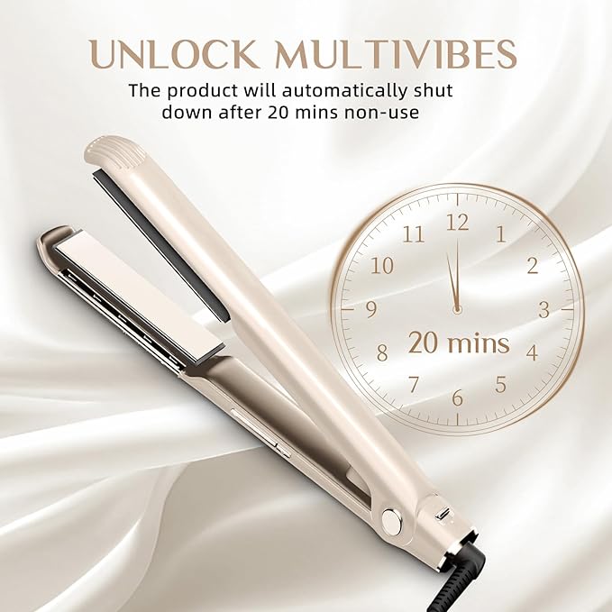 RUCHA 1 Inch Flat Iron Hair Straightener, 30S Fast Heating Ceramic Hair Straighteners for Women, Plasma Ions Hair Straightener and Curler Get Frizz-Free, Mini Hair Straighteners for Travel, Gold