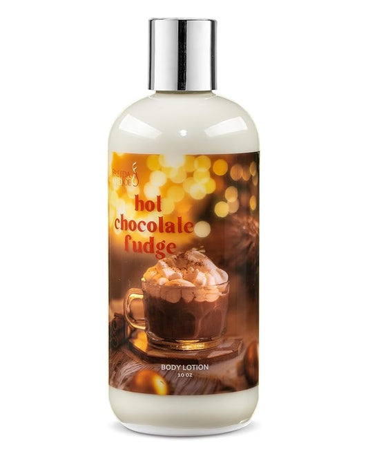 Freida & Joe Hot Chocolate Fudge Body Lotion – 10oz Moisturizing Lotion with Shea Butter & Vitamin E | Hydrating Scented Body Cream | Warm Cocoa & Vanilla Fragrance