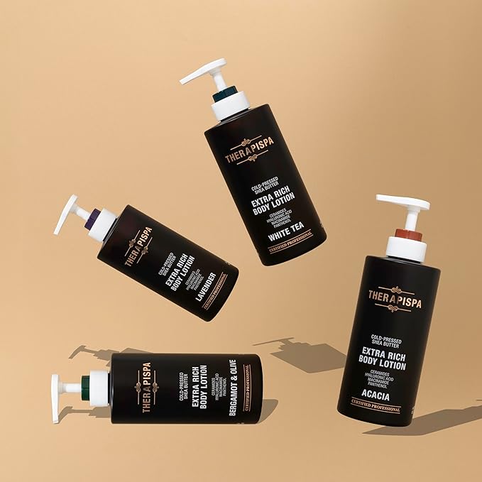 THERAPISPA Scented Body Lotion for Women – Refreshing Moisturizer with Shea Butter, Ceramides & Panthenol to Revive & Nourish Dry Skin – Used by All Genders (Bergamot & Olive, 17.0 fl oz)