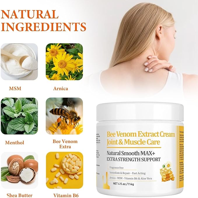 Zealand Bee Venom Professional Serum Treat, Joint & Muscle & Bone Gel - Easy to Use Fast Acting Soothing Effective Help for Back, Neck, Hand, Foot, Knee, Muscle, Shoulder, Hip, Nerves