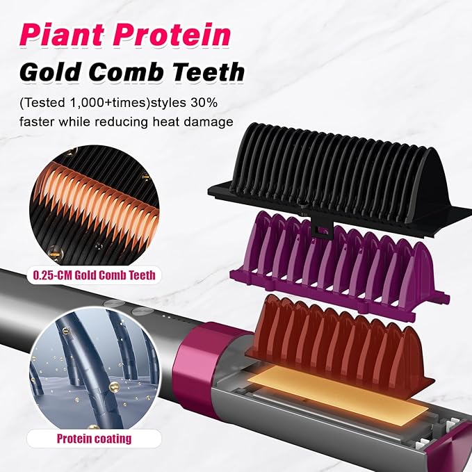 2-in-1 Straightening Heated Comb Three Adjustable Temperature Settings Includes Gloves and Hair Clips Create Silky Smooth Hair just for You