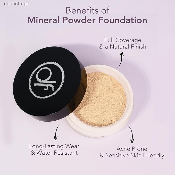 Dermaflage SPF Mineral Powder Sunscreen for Sensitive Skin, All Natural Sunscreen Powder, Broad Spectrum
