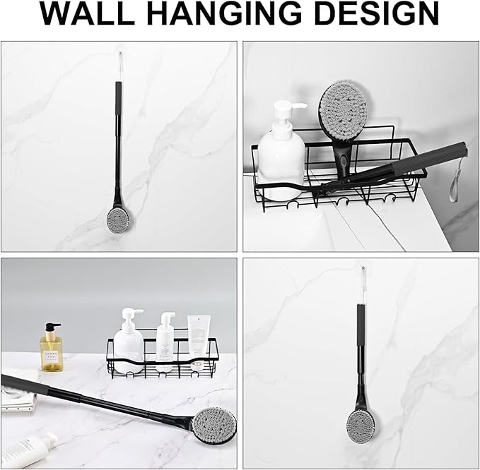 Back Scrubber for Shower,25" Long Handle Shower Brush for Body Exfoliator and Deep Clean,Back Scrubber for Shower for Men,Women and Elderly