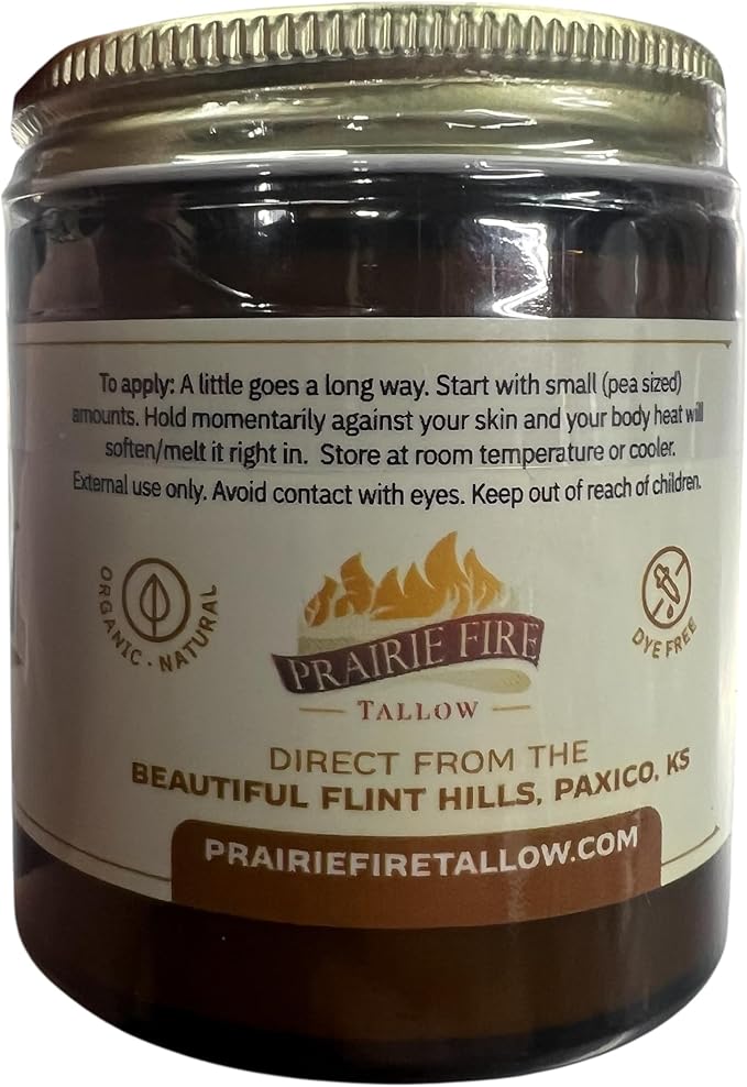 Beef Tallow Balm - 4 oz - Organic Grass Fed and Finished Tallow - Moisturizing Skin Care Tea Tree