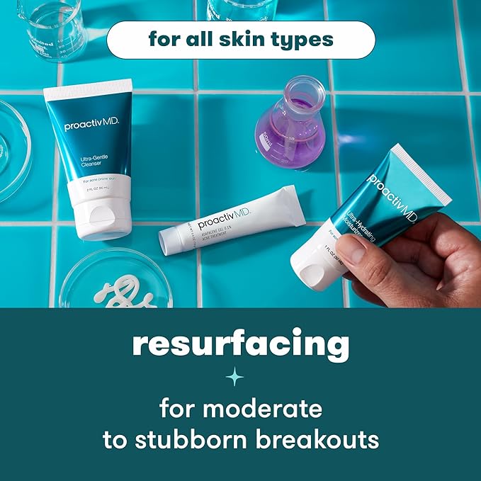 Proactiv MD 3-Step Routine, Ultra-Gentle Face Cleanser, 0.1% Adapalene Gel Treatment, Ultra-Hydrating Moisturizer, 30-Day Acne Treatment Kit