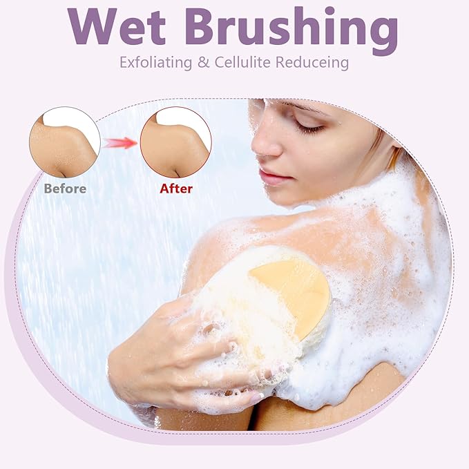 4 Pcs Dry Brushing Body Brush Exfoliating Body Brush Dry Brushing Body Brush for Lymphatic Drainage Back Circulation Improvement Dead Skin Remove Beauty Exfoliator