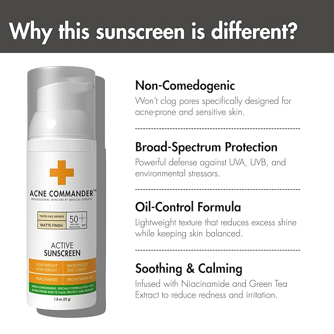Breakout-Free Mineral SPF 50 Face Sunscreen – Zinc Oxide, Non-Comedogenic Broad-Spectrum UVA/UVB Protection for Sensitive & Acne-Prone Skin | Lightweight, Hydrating, Matte Finish & Water-Resistant 52G